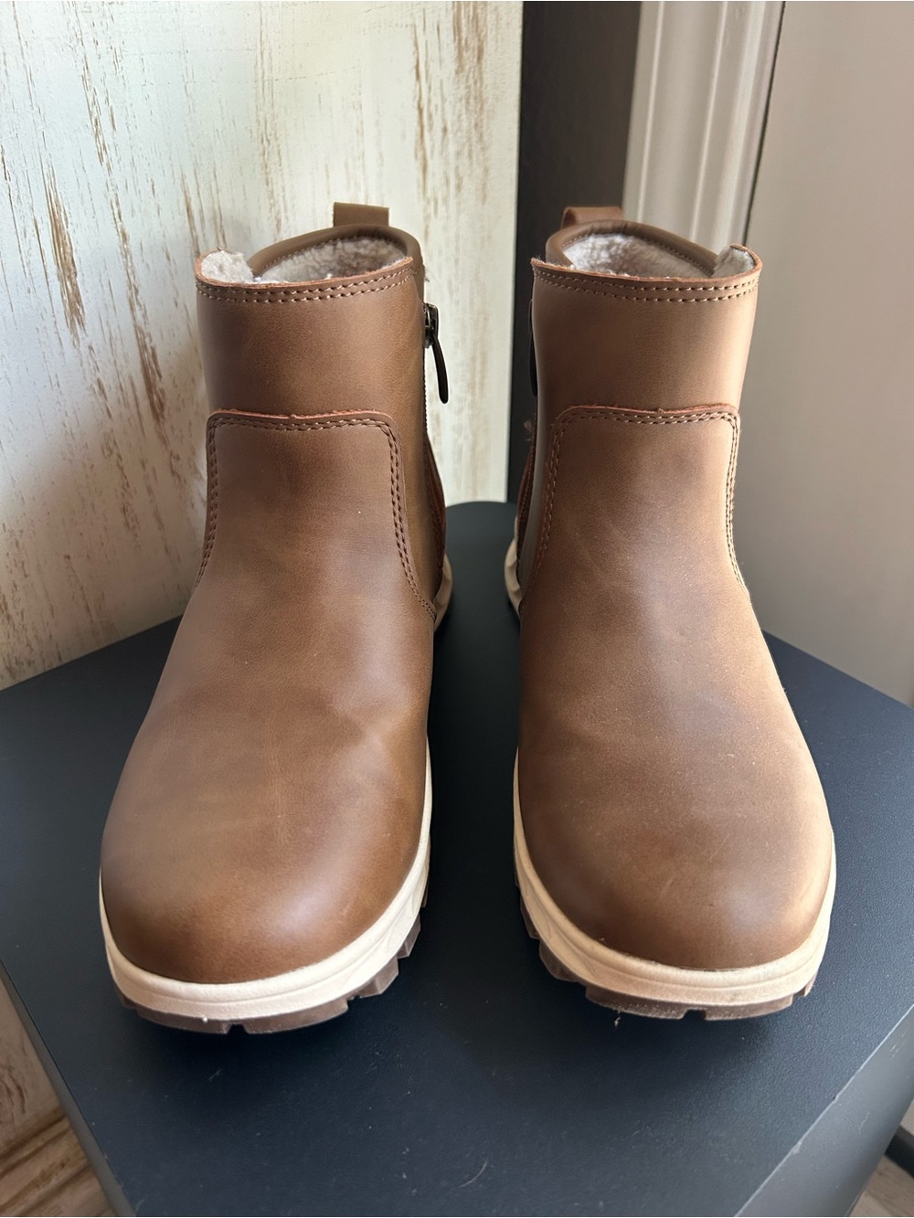 Womens Brown Ankle Boots – Cozy Lined Winter Boots